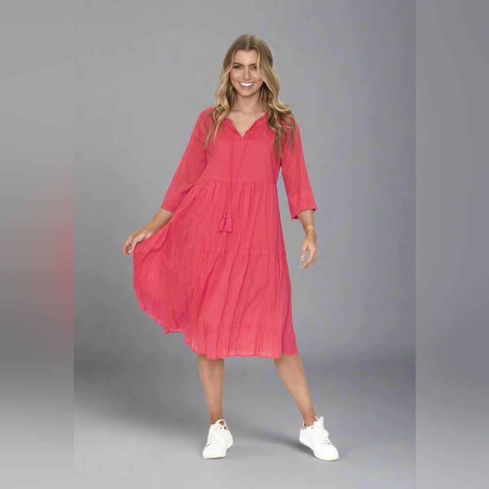 One Summer Amber Cotton Dress Cherry Size  2X